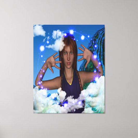 Hoofd in de wolken canvas afdruk (Voorkant)