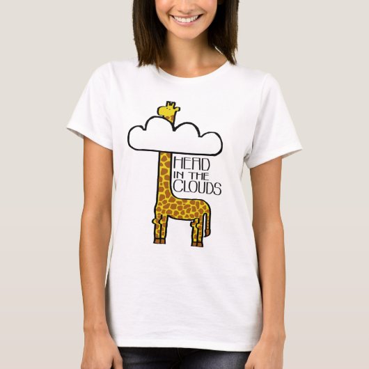 "Hoofd in de wolken" Giraffe Dames T-Shirt (Voorkant)