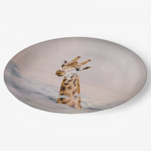 Hoofd in de wolken papieren bordje (Gekanteld)