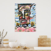 Hoofd in de wolken poster (Keuken)