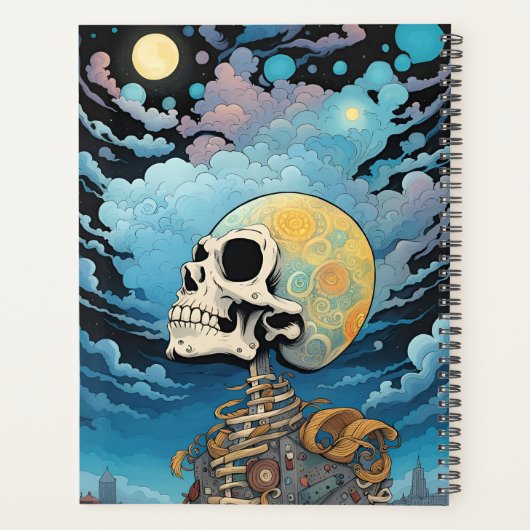 Hoofd in de wolken schedel planner (Achterkant)