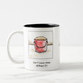 Hoofd in de zand tweekleurige koffiemok (Links)