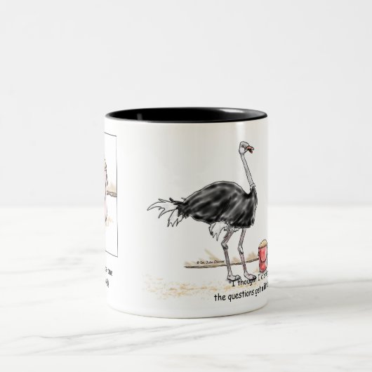 Hoofd in de zand tweekleurige koffiemok (Center)