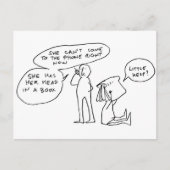 Hoofd in een boek briefkaart (Voorkant)