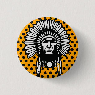 Hoofd-indiaan Ronde Button 3,2 Cm