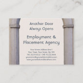 Hoofd jager, uniek arbeidsbureau visitekaartje (Achterkant)