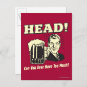 Hoofd: Kan je ooit te veel hebben? Briefkaart (Voorkant / Achterkant)