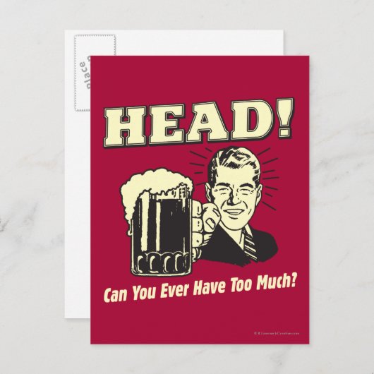 Hoofd: Kan je ooit te veel hebben? Briefkaart (Voorkant / Achterkant)