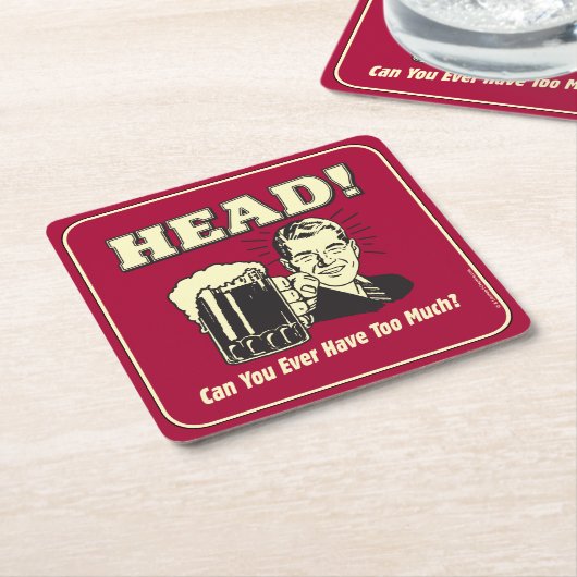 Hoofd: Kan je ooit te veel hebben? Kartonnen Onderzetters (Schuin)
