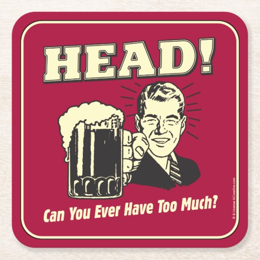 Hoofd: Kan je ooit te veel hebben? Kartonnen Onderzetters (Voorkant)