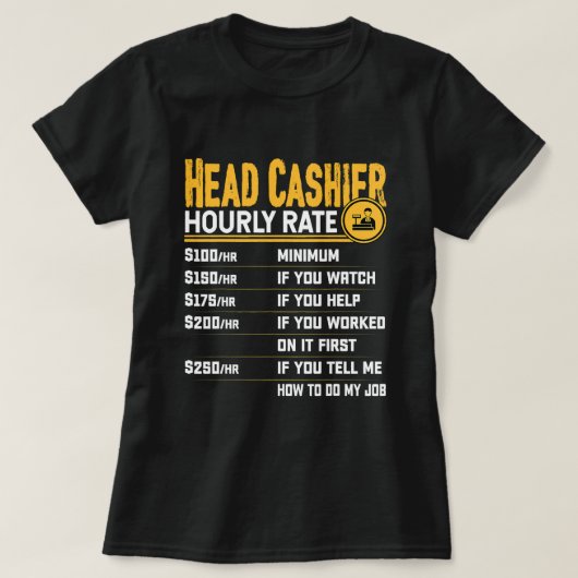 Hoofd Kassier Uurtarief Hoofd Accountant Kassier A T-shirt (Design voorkant)