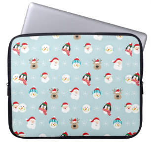 Hoofd kerstpatronen, kerstmis gif laptop sleeve