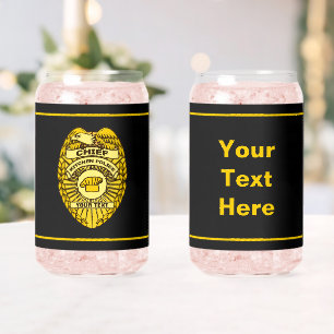 Hoofd Keukenpolitie-badge Blikvorm Glas