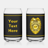 Hoofd Keukenpolitie-badge Blikvorm Glas (Achterkant)