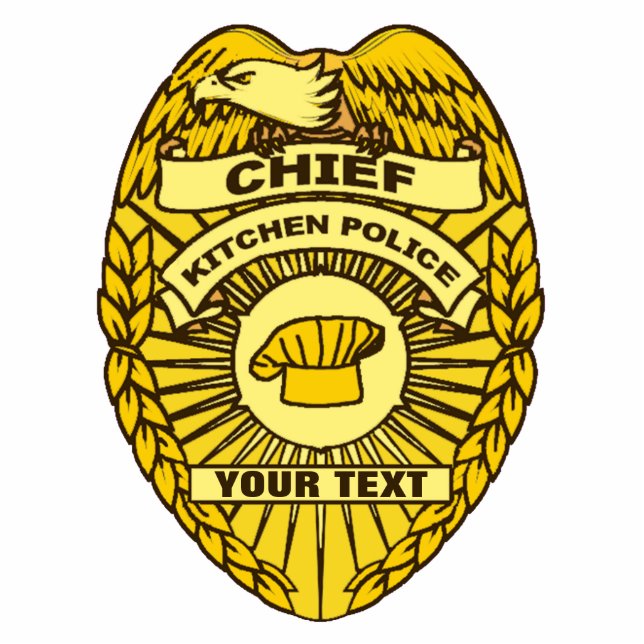 Hoofd Keukenpolitie-badge Fotobeeldje Magneet (Voorkant)