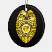 Hoofd Keukenpolitie-badge Keramisch Ornament (Links)