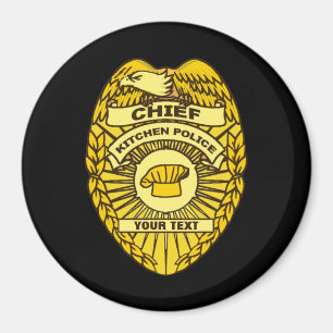 Hoofd Keukenpolitie-badge Magneet