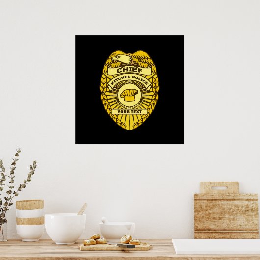Hoofd Keukenpolitie-badge Poster (Keuken)