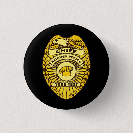 Hoofd Keukenpolitie-badge Ronde Button 3,2 Cm (Voorkant)