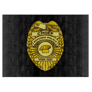 Hoofd Keukenpolitie-badge Snijplank