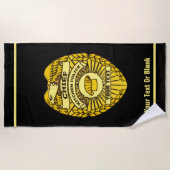 Hoofd Keukenpolitie-badge Strandlaken (Voorkant)