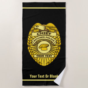 Hoofd Keukenpolitie-badge Strandlaken