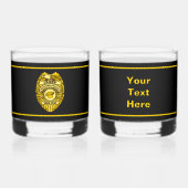Hoofd Keukenpolitie-badge Whisky Glas (Voorkant)
