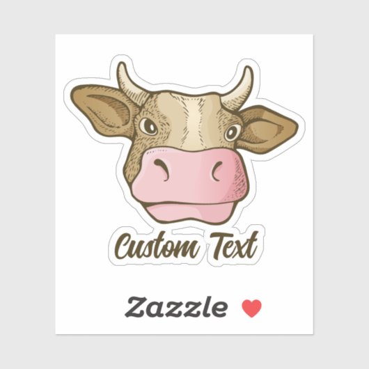 Hoofd koe sticker (Vel)