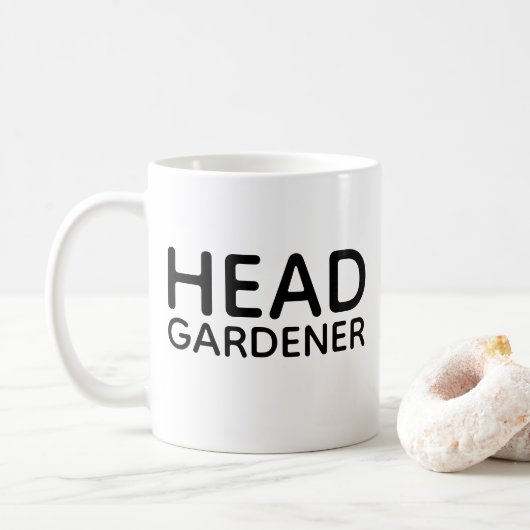 Hoofd koffie-mok van Gardener Koffiemok (Met donut)