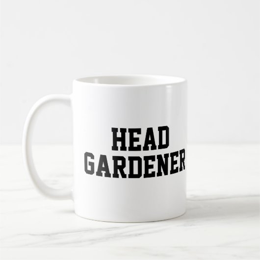 Hoofd koffie-mok van Gardener Koffiemok (Links)