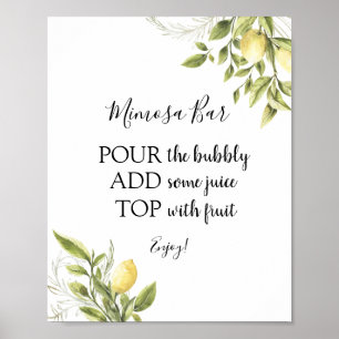 Hoofd Lemon Mimosa Bar Drinkbord Poster