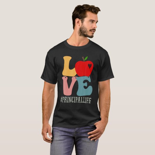 Hoofd liefde Apple Groovy Retro komt terug naar Sc T-shirt (Voorkant volledig)