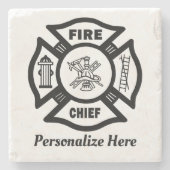 Hoofd Maltees kruis   Stenen Onderzetter (Voorkant)