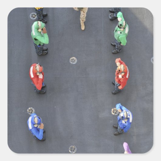 Hoofd marine operaties vierkante sticker (Voorkant)