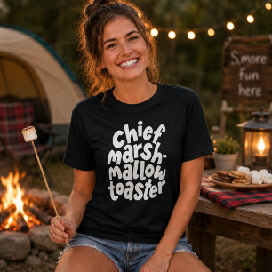 Hoofd Marshmallow Toaster Grappig Wit Citaat T-shirt