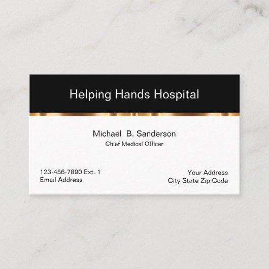 Hoofd medische staf van het ziekenhuis van Classy Visitekaartje (Voorkant)