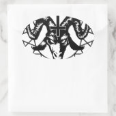 Hoofd met Chaos Star (zwart) Ovale Sticker (Tas)