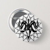 Hoofd met Chaos Star (zwart) Ronde Button 5,7 Cm (Voorkant /achterkant)