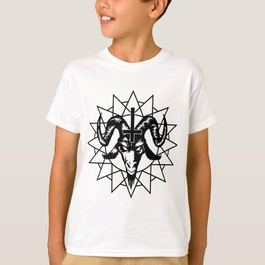 Hoofd met Chaos Star (zwart) T-shirt (Voorkant)