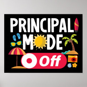 Hoofd modus uit laatste dag van de schoolzomer Gra Poster
