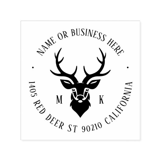 Hoofd Monogram Naam en retouradres Zelfinktende Stempel (Design)