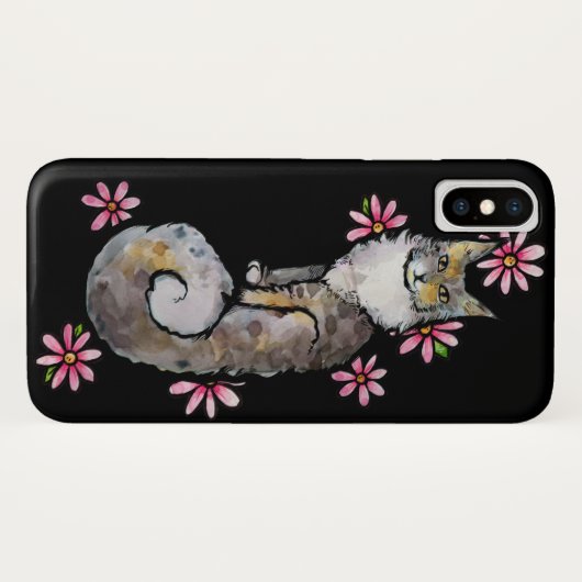 Hoofd muntstuk in Calico Cat Pink Daisy Case-Mate iPhone Case (Achterkant (horizontaal))