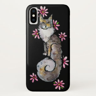 Hoofd muntstuk in Calico Cat Pink Daisy Case-Mate iPhone Case