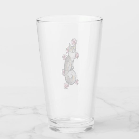 Hoofd muntstuk in Calico Cat Pink Daisy Glas (Achterkant)