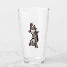Hoofd muntstuk in Calico Cat Pink Daisy Glas