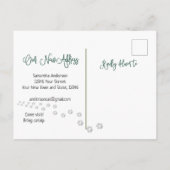 Hoofd muntstuk Kat Cozy Nieuw adres Aankondigingskaart (Achterkant)