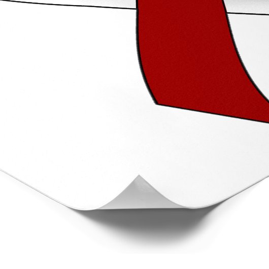 Hoofd Neck Cancer Burgundy White Ribbon 3 Poster (Hoek)