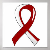 Hoofd Neck Cancer Burgundy White Ribbon 3 Poster (Voorkant)