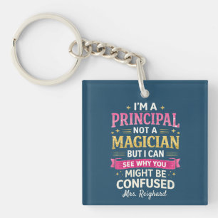 Hoofd niet een goochelaar grappig gepersonaliseerd sleutelhanger