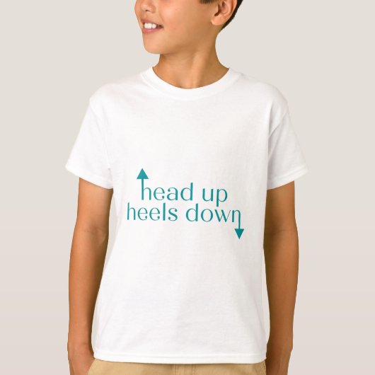 Hoofd omhoog Hakken Down Horse Equestrian gezegde T-shirt (Voorkant)